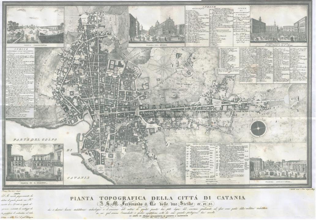 Planimetria di Catania di Sebastiano Ittar del 1833